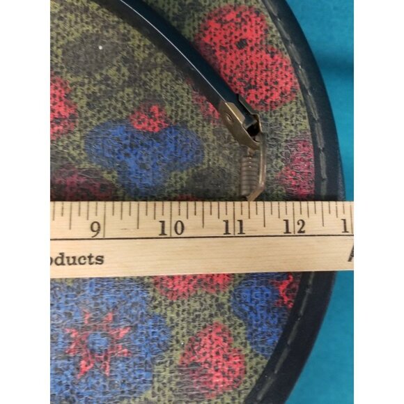 Vtg 60s/70s Multicolor Floral Wig Tote/Hatbox, Storage Travel Case 1970s 1960s - Picture 10 of 10